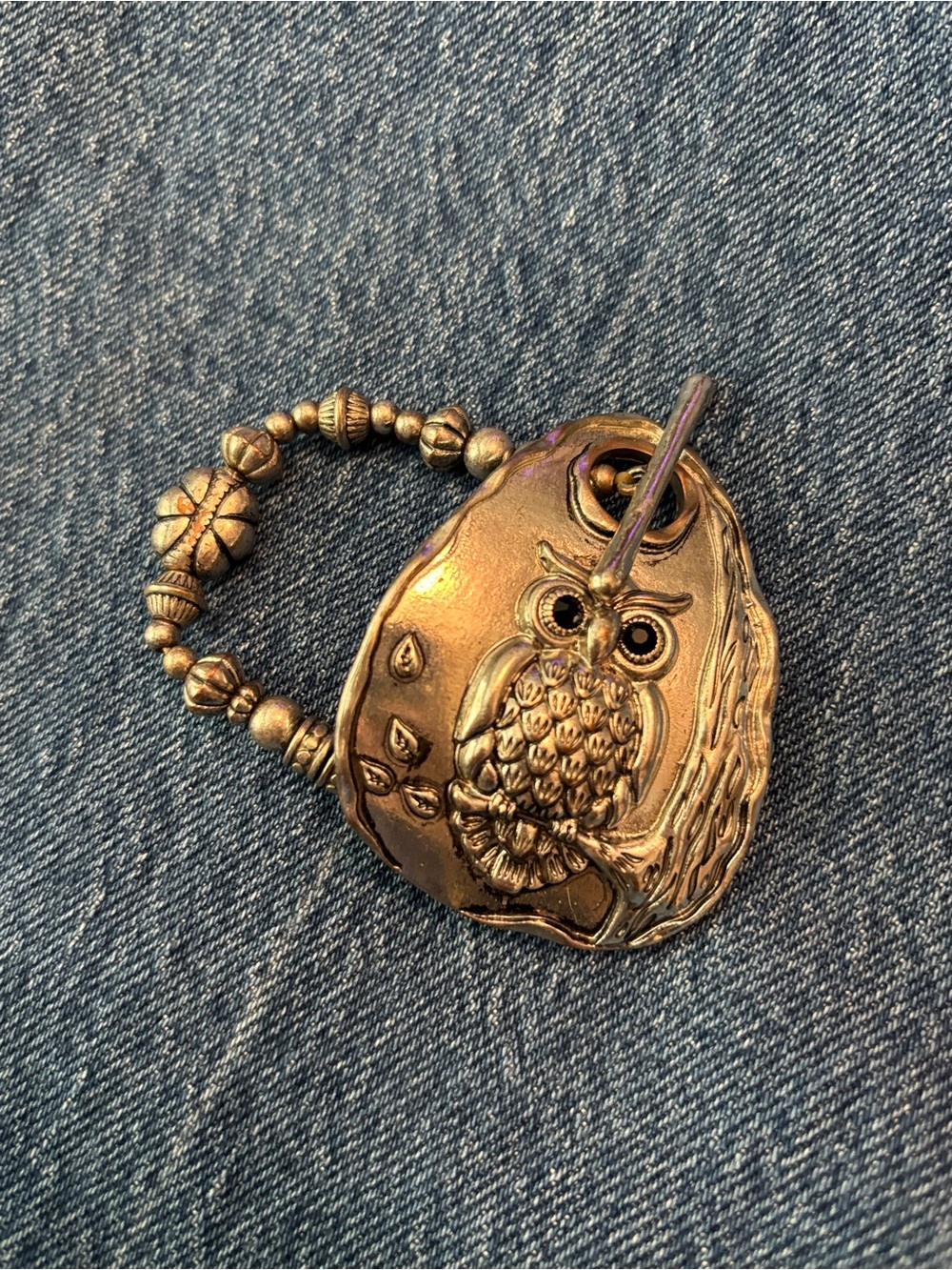Antiqued Silver Owl Bracelet Charm Bracelet